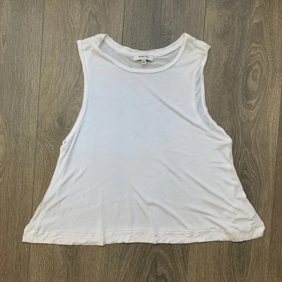 Aritzia Babaton Women's Tank Top Cropped Sleeveless Rayon White Flowy Size XS - Picture 3 of 9